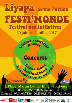 FESTIVAL FESTI'MONDE 30 Juin au 2 juillet 2017 à Toulouse